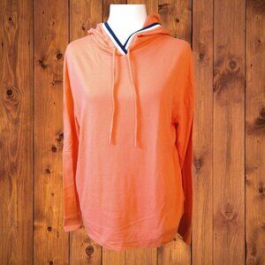 ST. JOHN'S BAY WOMEN'S LARGE LONG SLEEVE ORANGE PULLOVER HOODIE CASUAL